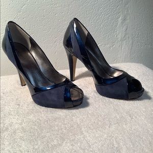 Nine West patent leather/suede heels.